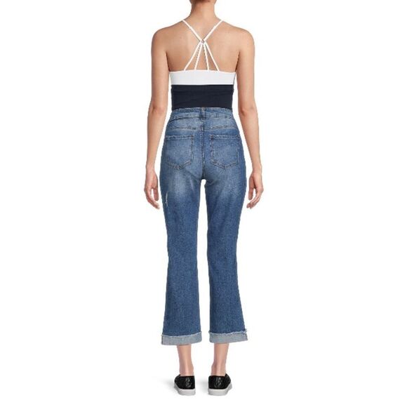 Women’s Maternity Medium Wash Denim Boyfriend Jeans Pants Size L - Picture 6 of 7